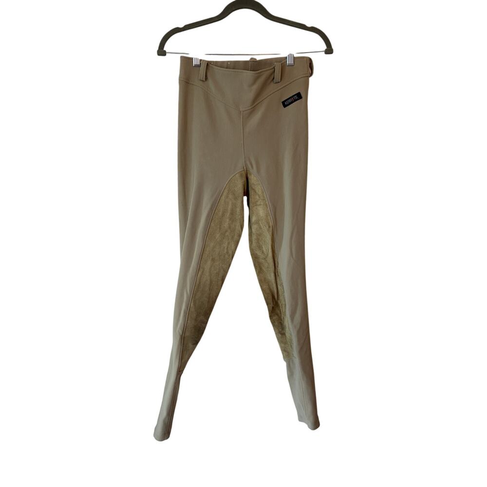 Kerrits women's breeches medium taupe suede panels microcord riding equestrian